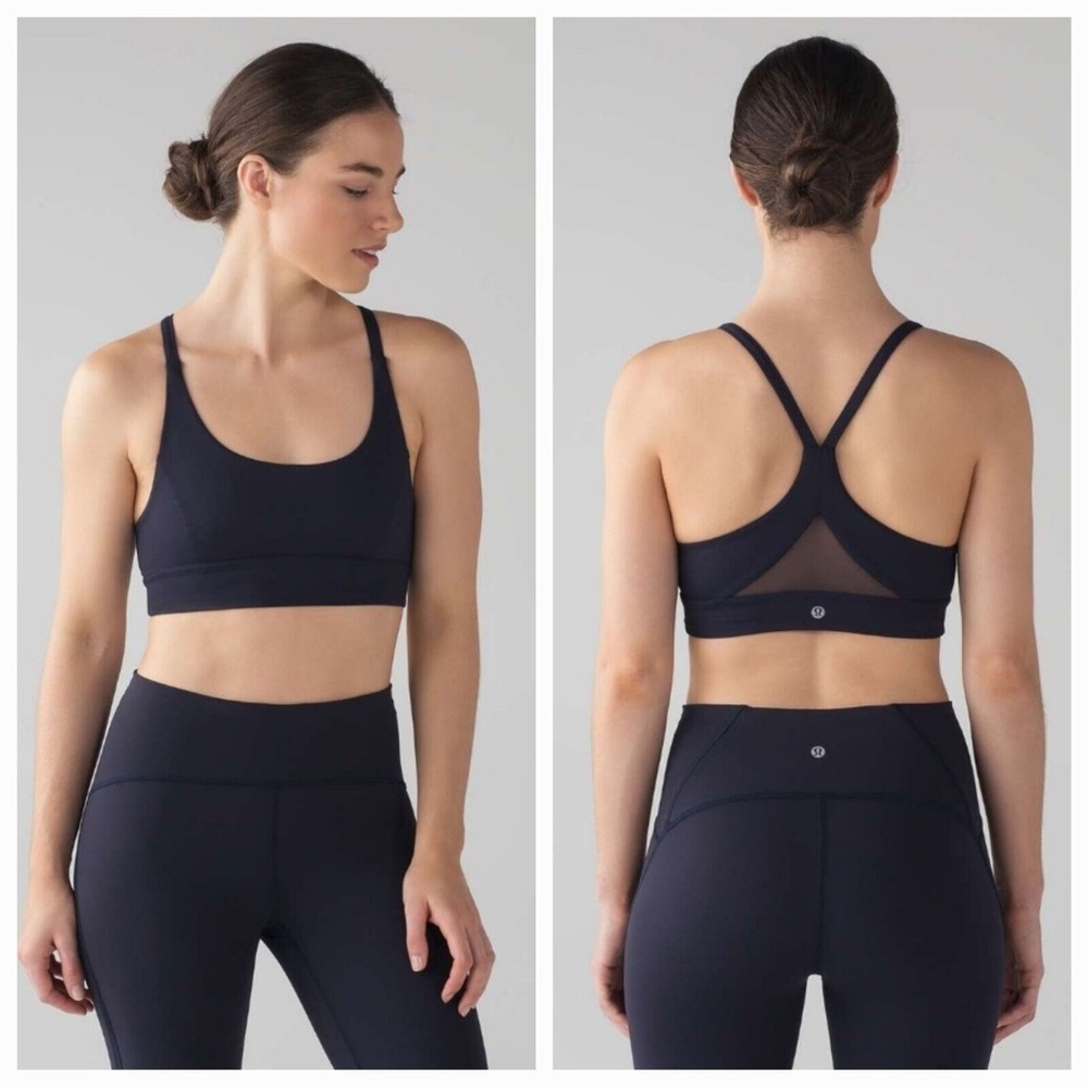 Lululemon train times black sports bra size 8